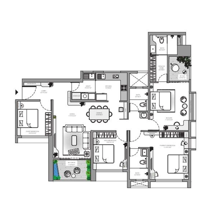 4 BHK 1534-1590 Sq.Ft